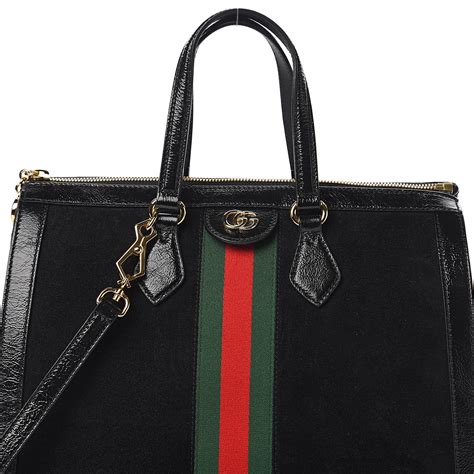 black ophidia gucci bag|Gucci black suede ophidia bag.